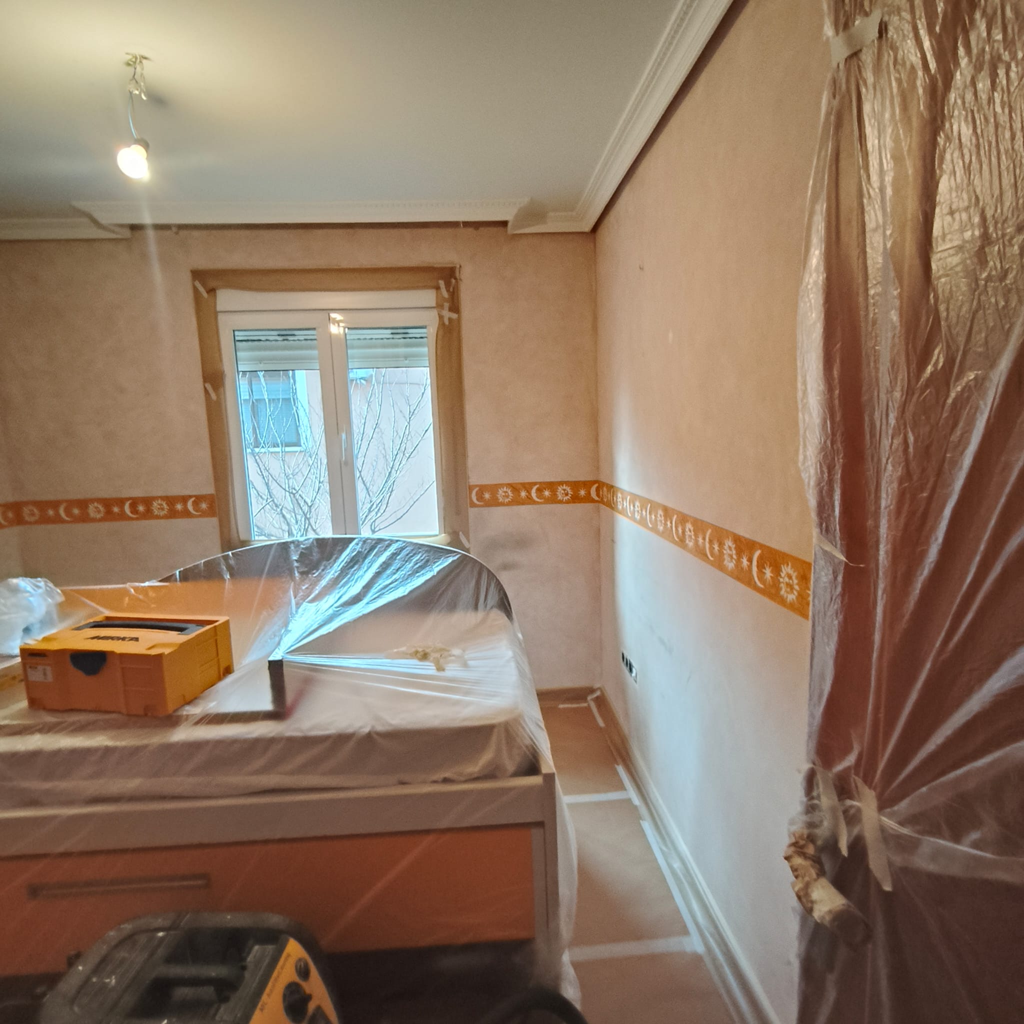 Pared antes de aplicar acabado sensaciones